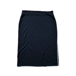 COS black knitted pencil midi skirt with white piping Large A001813